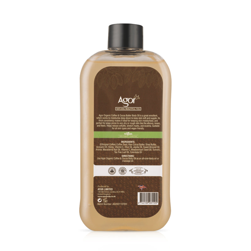 Agor Organic Coffee & Cocoa Body Oil (250ml)